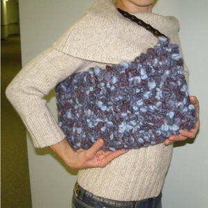 One of a kind NEW knit envelope bag/clutch blue